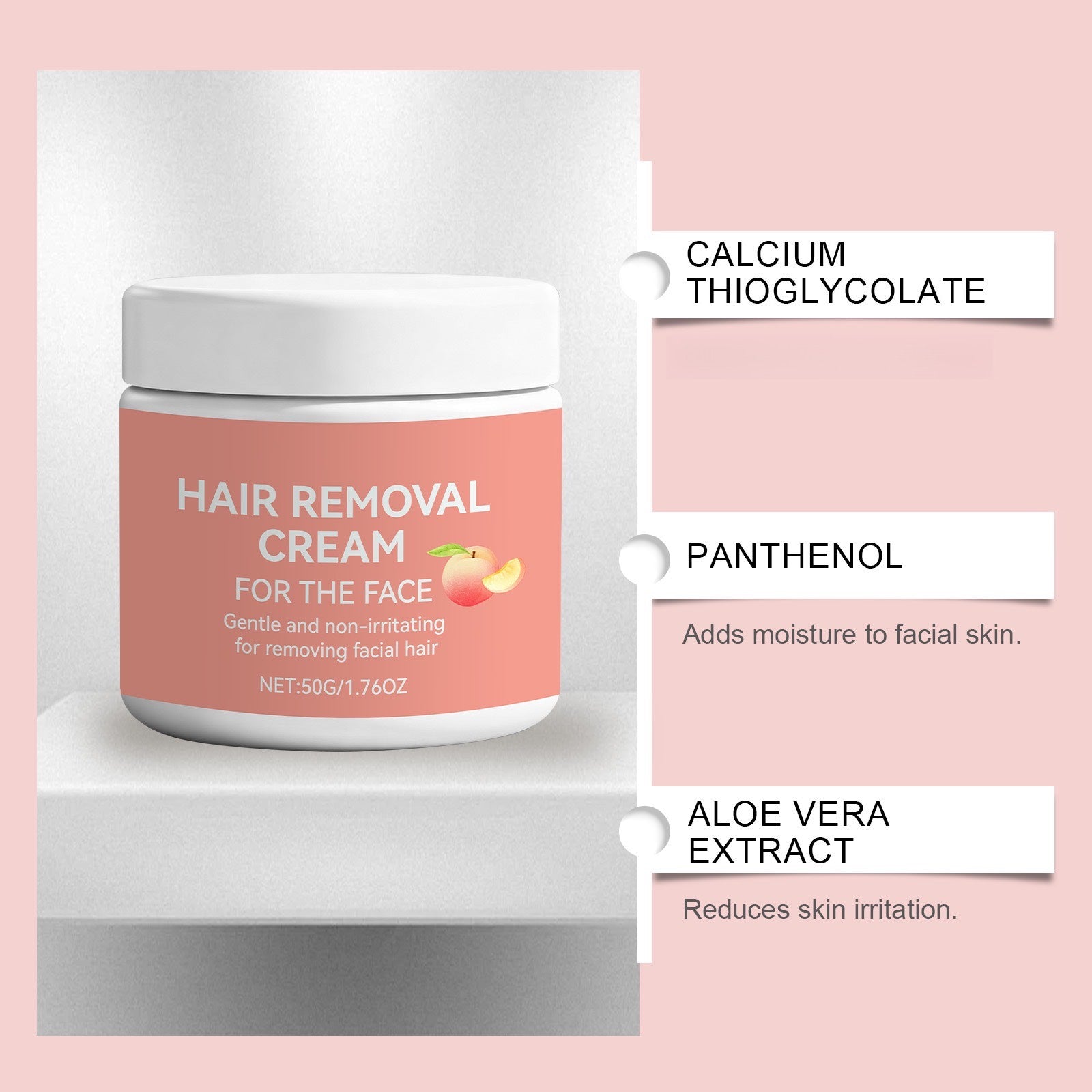 4pcs Suitable for Skin Types Facial Hair Removal Cream - Gentle for Lips & Face Care, Light Peach Fragrance, Spring Summer Hair Remover Gel for Lip Hair & Body, for &, Smooth Skin