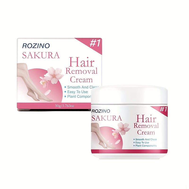 Instant Clean, Instant Smoothness - Women's Cherry Blossom Scented Intensive Hair Removal Cream 50g. Gentle Ingredients, Painless and Non-irritating Hair Removal. Quick 5-minute Hair Removal Without Damaging the Skin. Instant Hair Removal