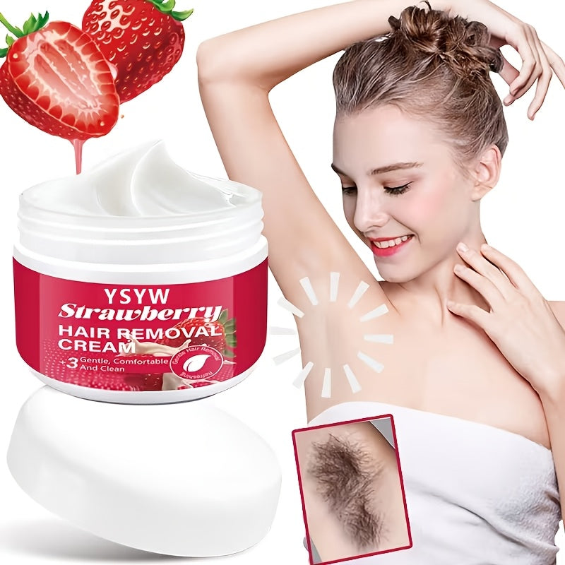 Summer Essential Long-Lasting Smooth 6 Months, 50G Strawberry Depilatory Cream, Women'S, Men'S, Easy Hair Removal, Instant Hair Removal, Smooth And Residue-Free Semi-Permanent Hair Removal