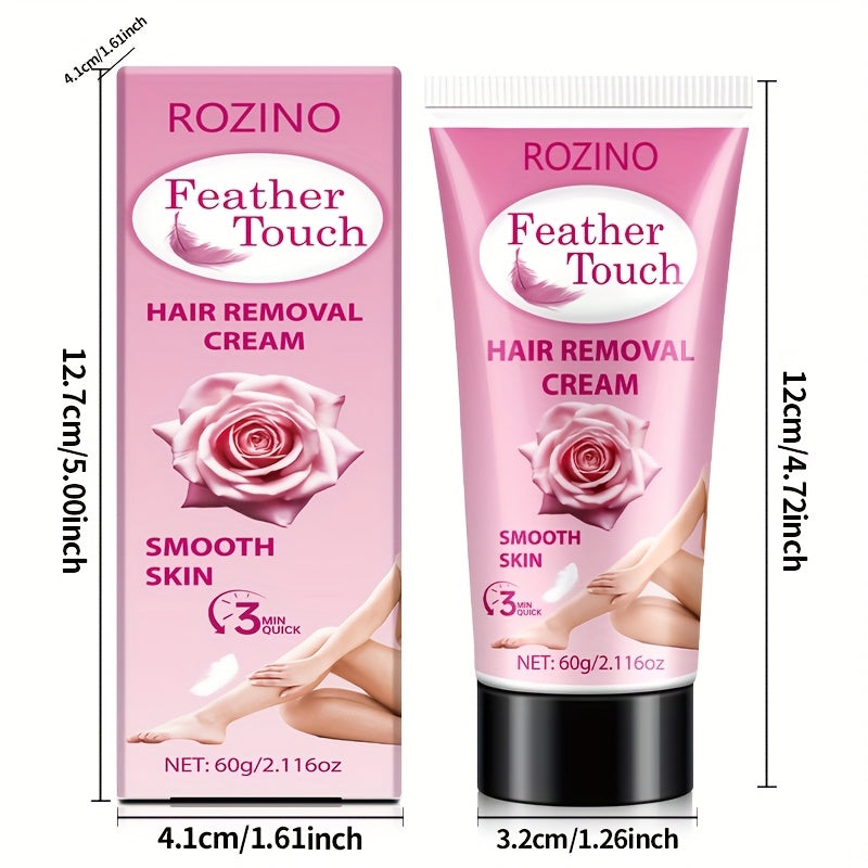 2.12 oz of Rose Depilatory Cream, Removes Hair Cleanly in 5 Minutes Without The Burning Sensation of Shaving. Gentle And Non-Irritating, It Leaves No Residue And Has Been Dermatologically Tested As a Hair Removal Alternative. After Use