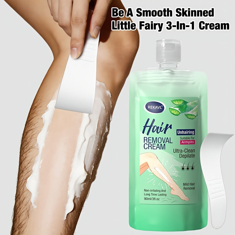 Leg Ultra-Clean Hair Removal Cream Fast Clean Long-Lasting Summer Hair Removal No Black Spots Multi-Area Use with Scraper Gentle Hair Removal with Aloe Vera Coconut Oil Plant-Based Ingredients Underarm Legs Hands Arms Body Intimate Full Body Hair Re
