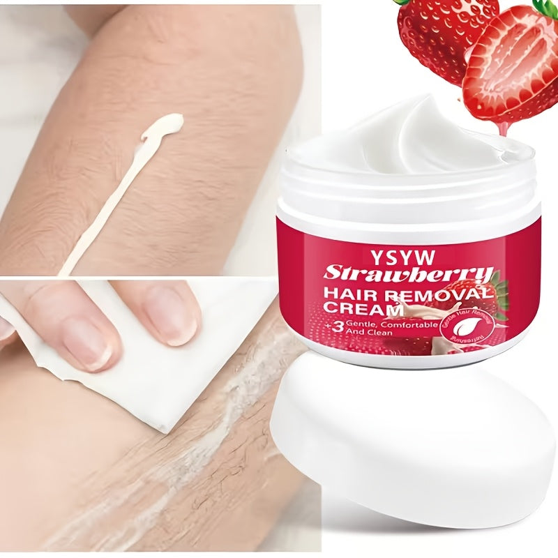 Summer Essential Long-Lasting Smooth 6 Months, 50G Strawberry Depilatory Cream, Women'S, Men'S, Easy Hair Removal, Instant Hair Removal, Smooth And Residue-Free Semi-Permanent Hair Removal