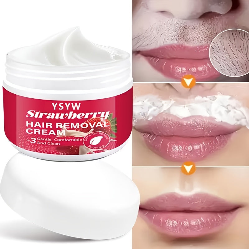 Summer Essential Long-Lasting Smooth 6 Months, 50G Strawberry Depilatory Cream, Women'S, Men'S, Easy Hair Removal, Instant Hair Removal, Smooth And Residue-Free Semi-Permanent Hair Removal