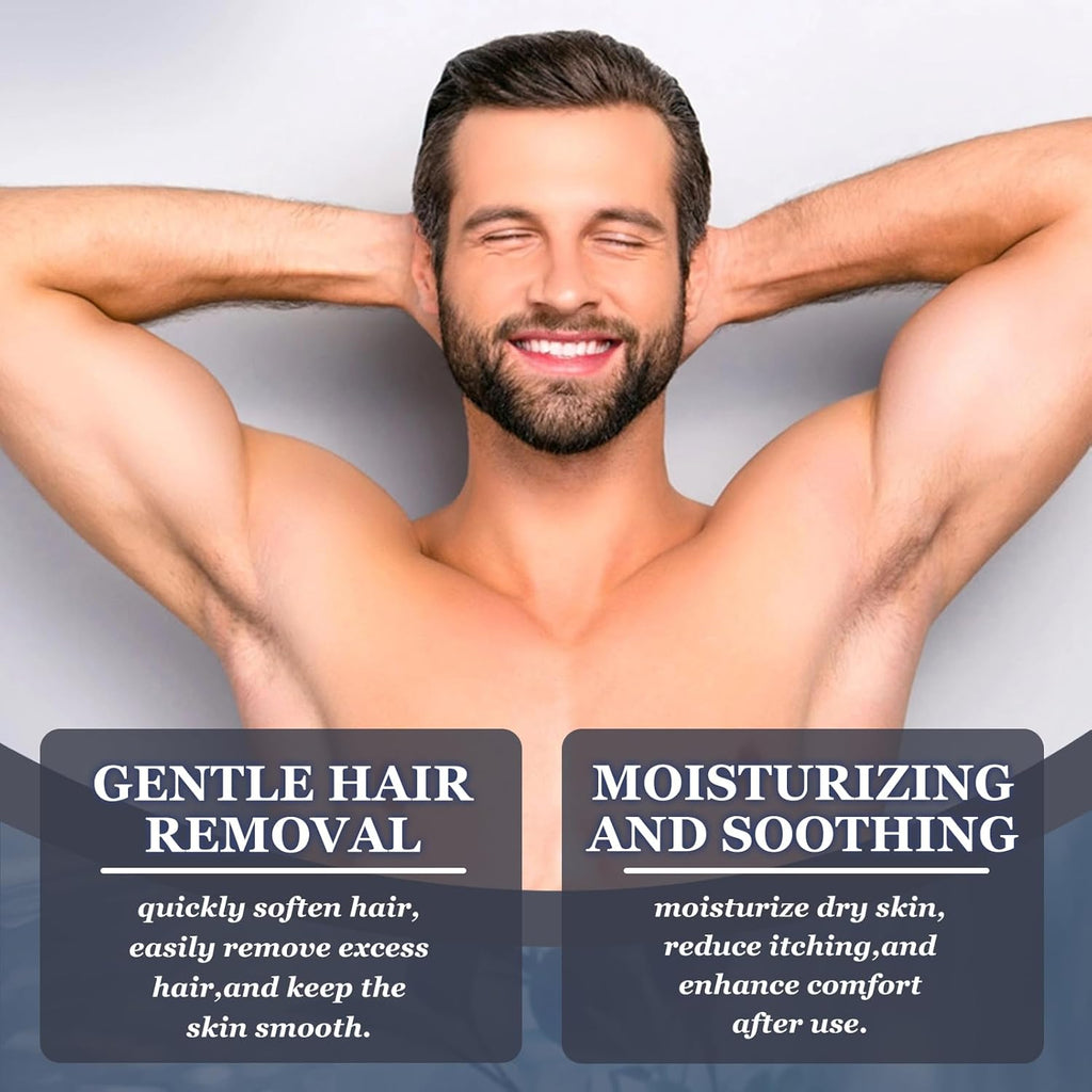 Men'S Depilatory Hair Care Cream, Body for Smooth Skin, Gentle Skin Care for Legs, Chest, Back And Underarm, 3.38oz