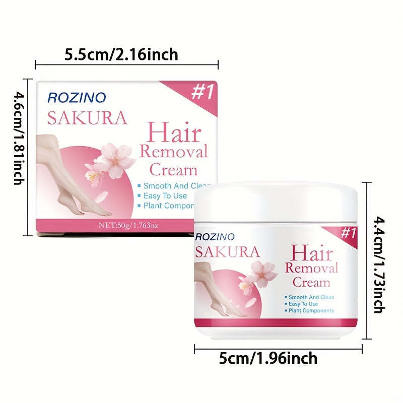 Instant Clean, Instant Smoothness - Women's Cherry Blossom Scented Intensive Hair Removal Cream 50g. Gentle Ingredients, Painless and Non-irritating Hair Removal. Quick 5-minute Hair Removal Without Damaging the Skin. Instant Hair Removal