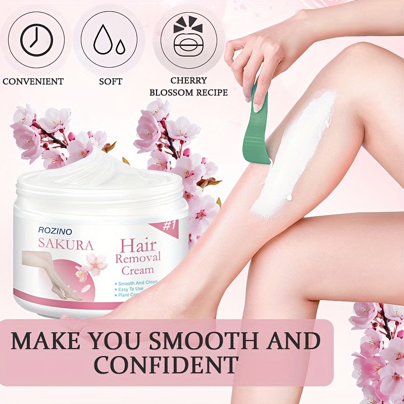 Instant Clean, Instant Smoothness - Women's Cherry Blossom Scented Intensive Hair Removal Cream 50g. Gentle Ingredients, Painless and Non-irritating Hair Removal. Quick 5-minute Hair Removal Without Damaging the Skin. Instant Hair Removal