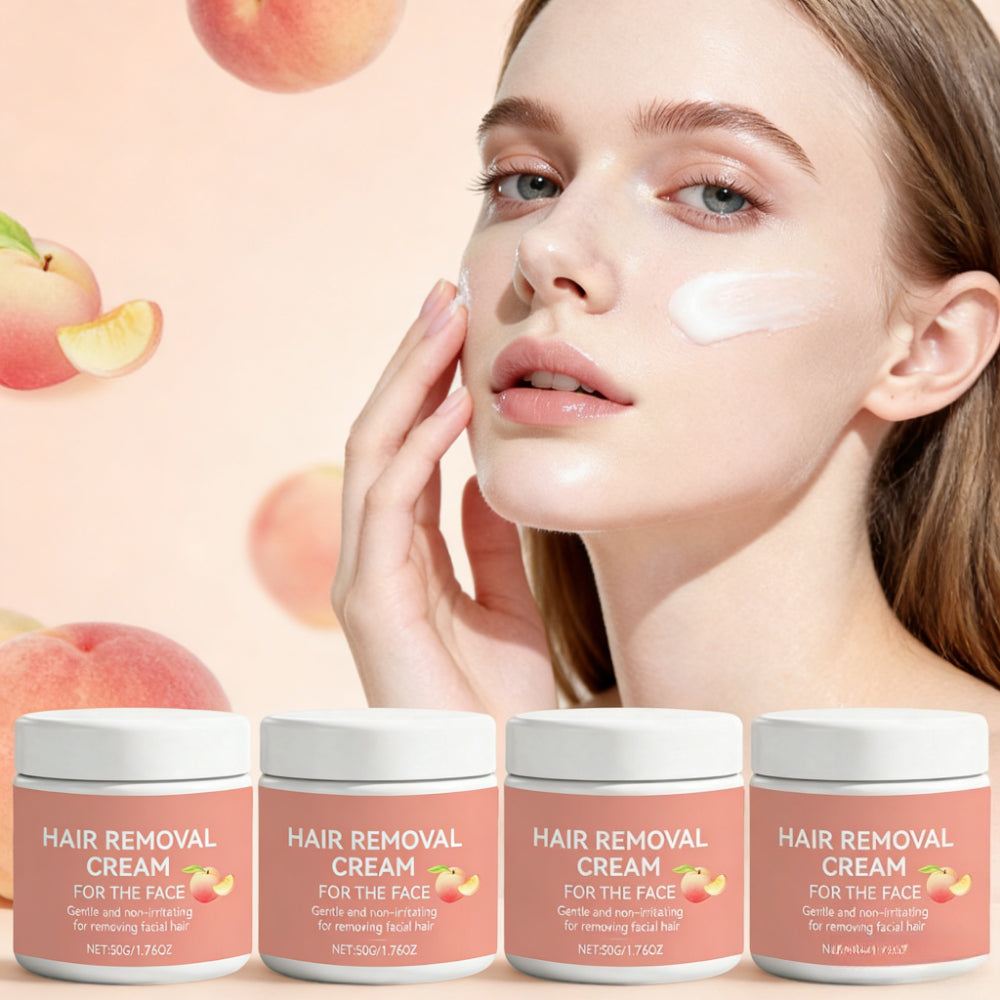 4pcs Suitable for Skin Types Facial Hair Removal Cream - Gentle for Lips & Face Care, Light Peach Fragrance, Spring Summer Hair Remover Gel for Lip Hair & Body, for &, Smooth Skin