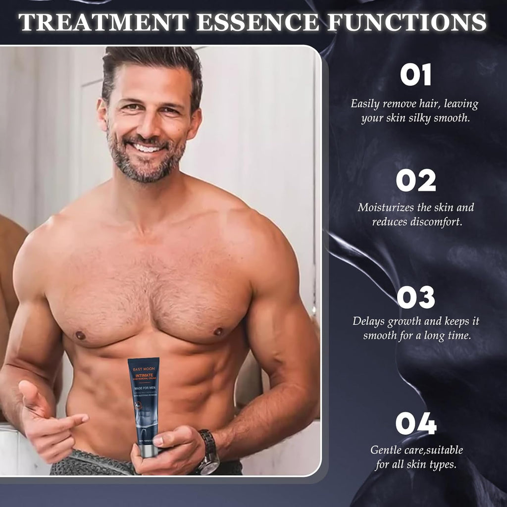 Men'S Depilatory Hair Care Cream, Body for Smooth Skin, Gentle Skin Care for Legs, Chest, Back And Underarm, 3.38oz