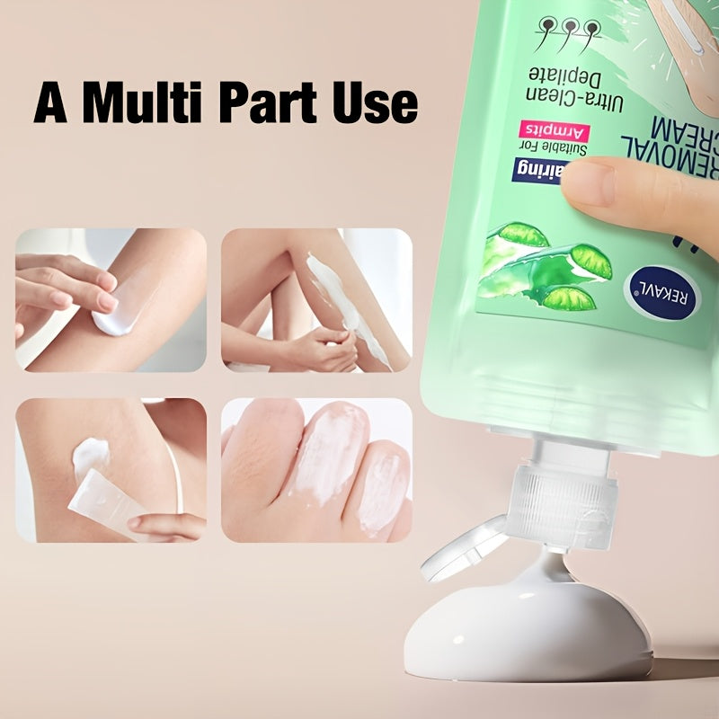 Leg Ultra-Clean Hair Removal Cream Fast Clean Long-Lasting Summer Hair Removal No Black Spots Multi-Area Use with Scraper Gentle Hair Removal with Aloe Vera Coconut Oil Plant-Based Ingredients Underarm Legs Hands Arms Body Intimate Full Body Hair Re
