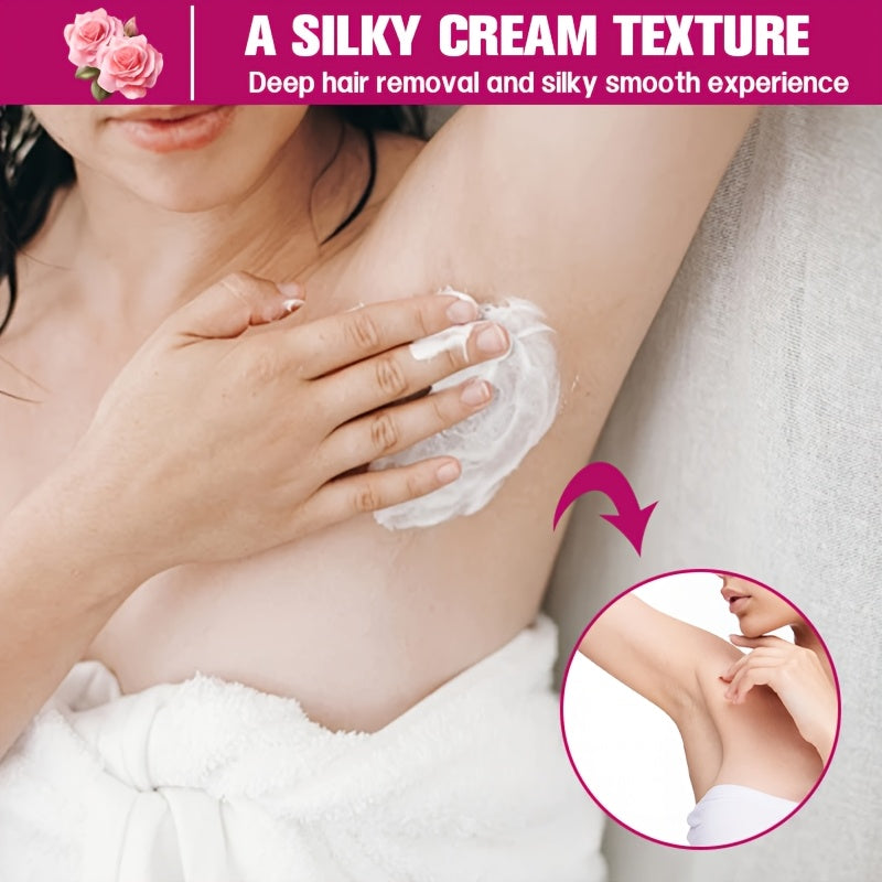 2.12 oz of Rose Depilatory Cream, Removes Hair Cleanly in 5 Minutes Without The Burning Sensation of Shaving. Gentle And Non-Irritating, It Leaves No Residue And Has Been Dermatologically Tested As a Hair Removal Alternative. After Use