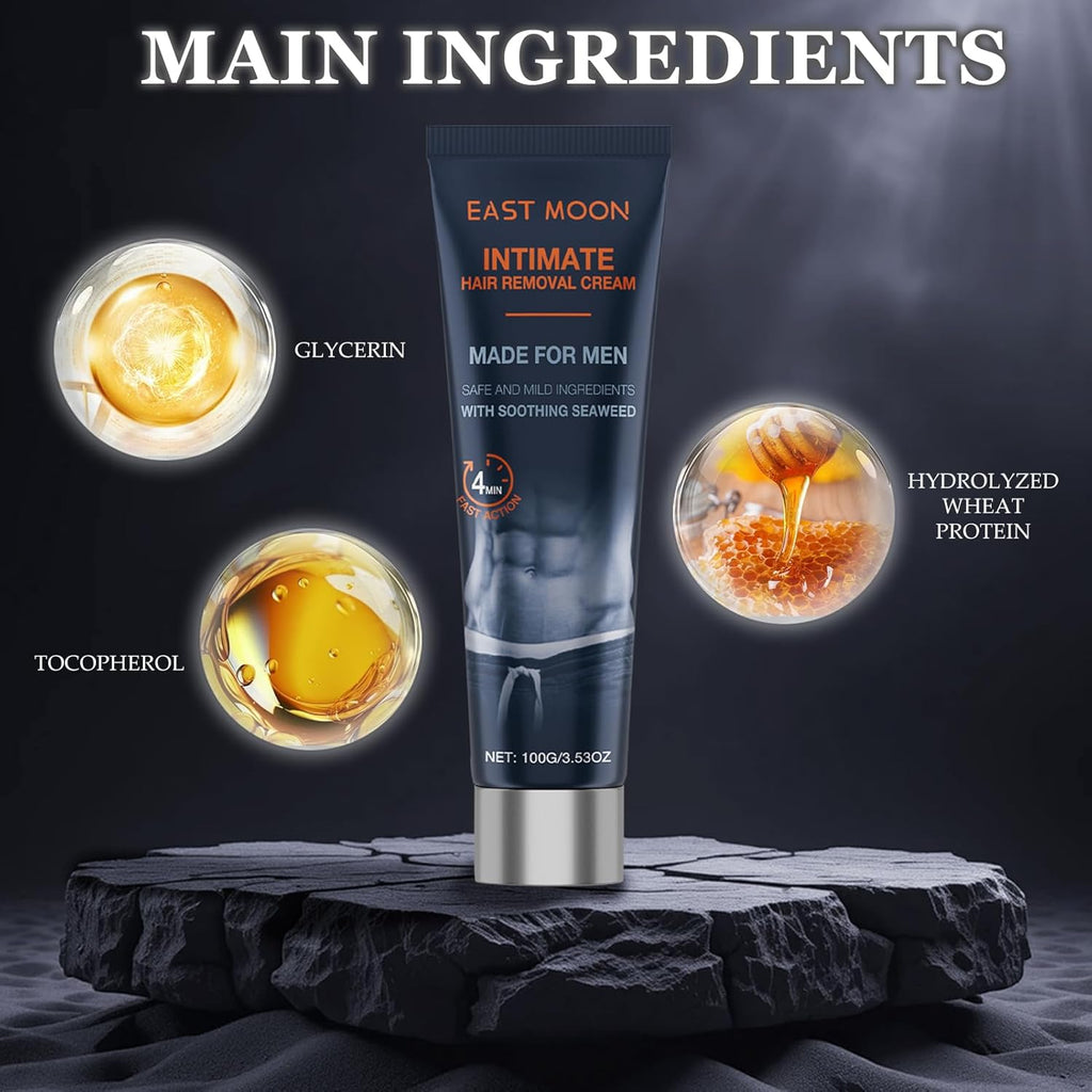 Men'S Depilatory Hair Care Cream, Body for Smooth Skin, Gentle Skin Care for Legs, Chest, Back And Underarm, 3.38oz