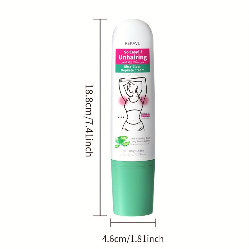 3-Month Long-Lasting Hair Removal Cream | Aloe and Avocado, Rotating Brush Head and Scraper, Instant Hair Removal, Smooth and Leave-No-Residue, Ideal for Armpits, Face, Lips, Legs, and Private Areas, Portable, Perfect for Gifts