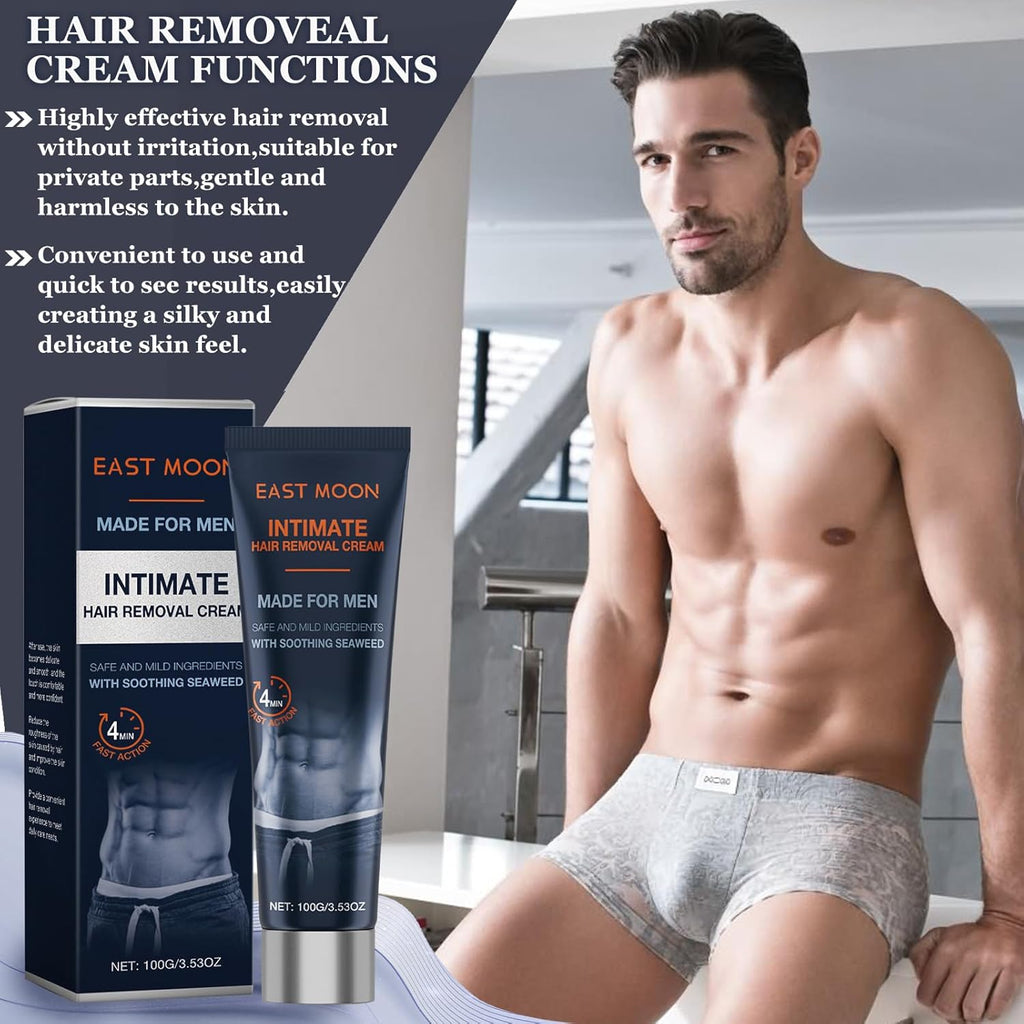 Men'S Depilatory Hair Care Cream, Body for Smooth Skin, Gentle Skin Care for Legs, Chest, Back And Underarm, 3.38oz