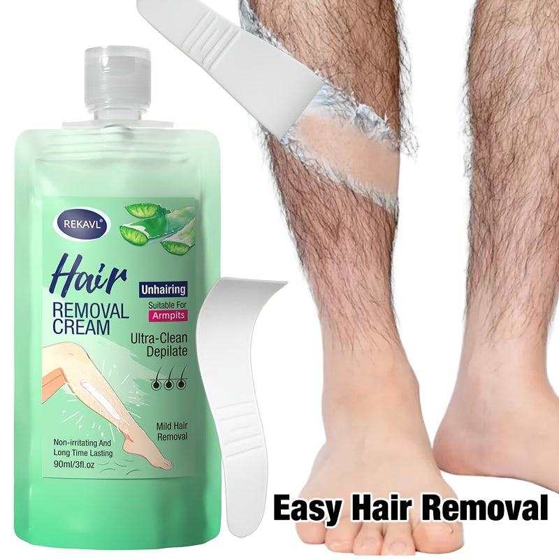 Leg Ultra-Clean Hair Removal Cream Fast Clean Long-Lasting Summer Hair Removal No Black Spots Multi-Area Use with Scraper Gentle Hair Removal with Aloe Vera Coconut Oil Plant-Based Ingredients Underarm Legs Hands Arms Body Intimate Full Body Hair Re